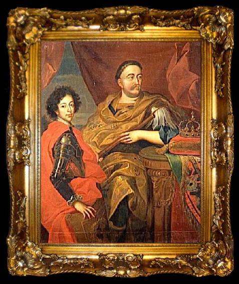 framed  Jan Tricius Portrait of John III Sobieski with his son, ta009-2
